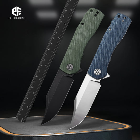 Petrified Fish PFP03 Jackknife Pocketknives High Pocket Folding Knife K110 Steel Blade Multi-tool Flax Handle Outdoor Camping