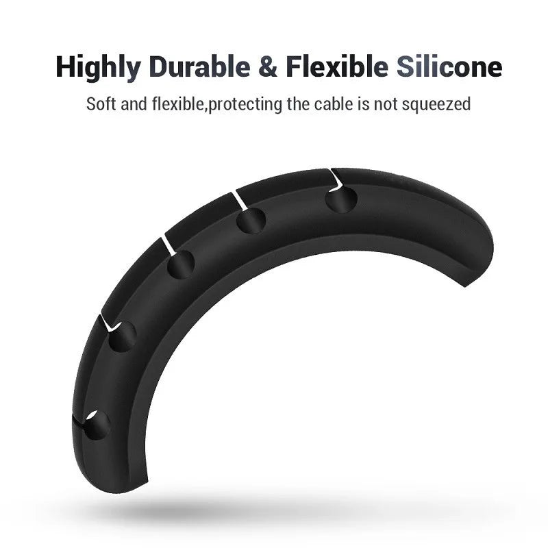 Cable Organizer Management Wire Holder Flexible USB Cable Winder Tidy Silicone Clips For Mouse Keyboard Earphone Protector