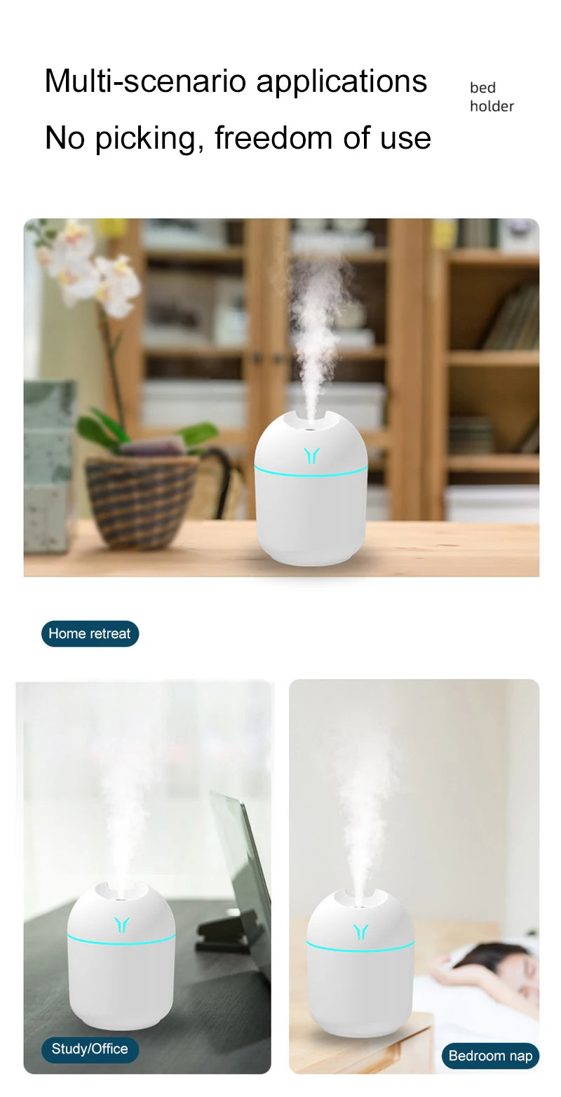 Mini Large Mist Volume USB Air Humidifier Household Small Desktop Intelligent Car New Aromatherapy Machine