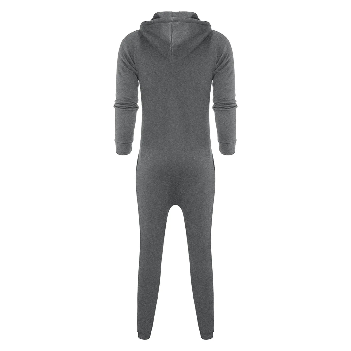 Men's Hooded Jumpsuit 2024 Warm Long Sleeve One Piece Zipper Hoodies Tracksuit Plus Size Loose Casual Sportwear Romper Male Suit